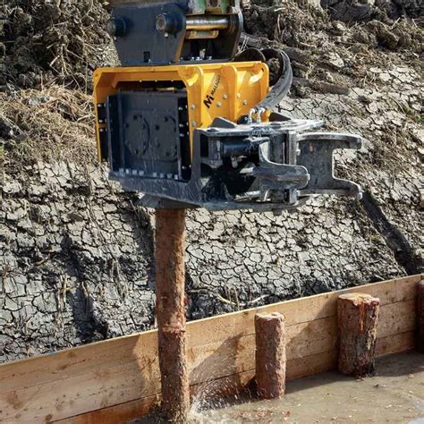 pile driver attachment for mini excavator|excavator mounted pile driver.